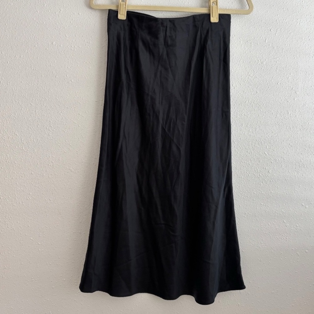 Quince black washable silk midi skirt, M - Picture 6 of 9